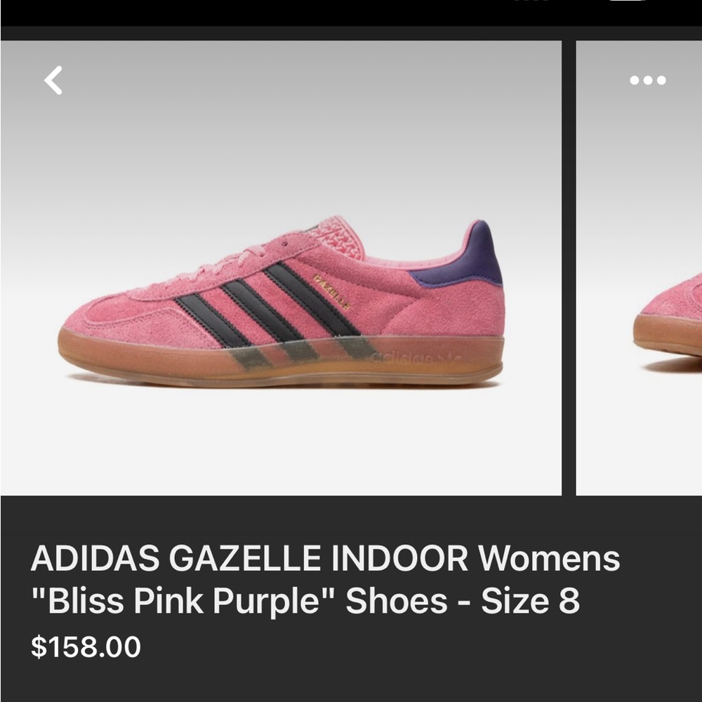ADIDAS GAZELLE- Size 8 women’s 
Bliss Pink Dark Blue